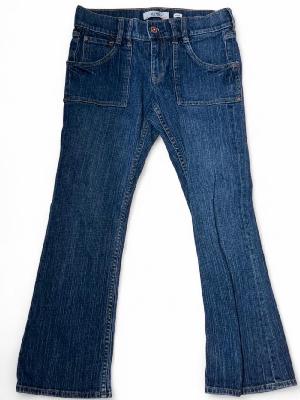Vintage Women's Dark Blue Flared Jeans